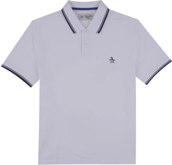 Polo sticker pete tipped white - maat S Wit