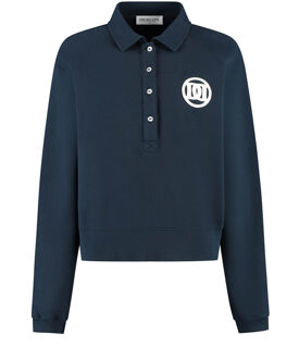 Polo sweater met logo Lotte  donkerblauw - XS,S,M,L,XL,