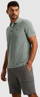 Polo Waffle Structure Slate Blauw