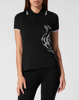 Poloshirt Glitter Zwart - XS