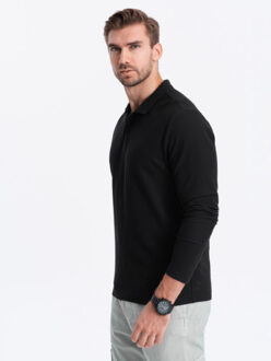 Poloshirt heren longsleeve - jergen Zwart - M