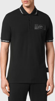 Poloshirt Zwart/wit - S