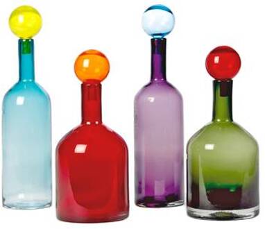 Pols Potten Bubbles & Bottles Multi Karaffen Set van 4 Multicolor