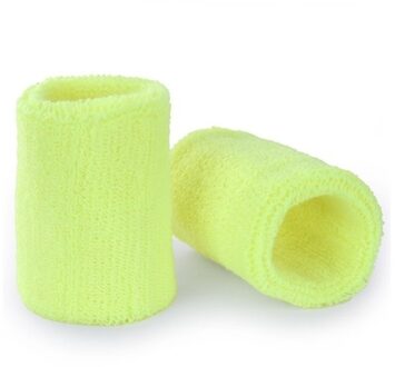 Pols zweetbandjes - 2x stuks - neon geel - voor volwassenen