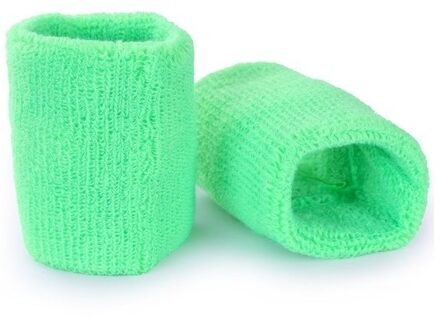 Pols zweetbandjes - 2x stuks - neon groen - voor volwassenen