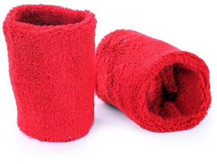 Pols zweetbandjes - 2x stuks - rood - voor volwassenen
