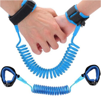 Polsband ouder en kind - blauw - L43/165 cm - polskoord - tuigje voor kinderen