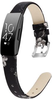 Polsband Vervanging Kleine Lederen Band Armband Horloge Band Voor Fitbit Inspire/Inspire Hr Smartwatch Vervanging Band #814 grijs
