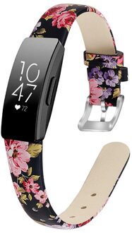 Polsband Vervanging Kleine Lederen Band Armband Horloge Band Voor Fitbit Inspire/Inspire Hr Smartwatch Vervanging Band #814 roze