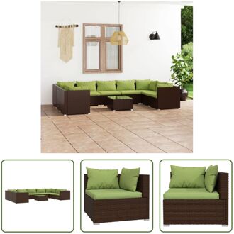 Poly Rattan Hoekbank Set - Bruin - Modulair Design - Waterbestendig PE-rattan - Stevig frame