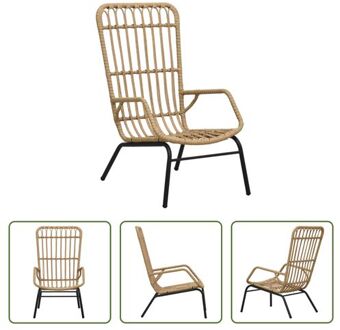 Poly Rattan Stoel - Tuinstoel - 75 x 53.5 x 90 cm - Weerbestendig Bruin