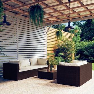 poly rattan tuinset - Bruin - Modulair design - Hoogwaardig materiaal - Stevig frame - Comfortabele