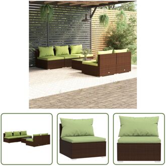 Poly Rattan Tuinset - Bruin - Modulair Design - Waterbestendig - Stevig Frame - Comfortabele Kussens