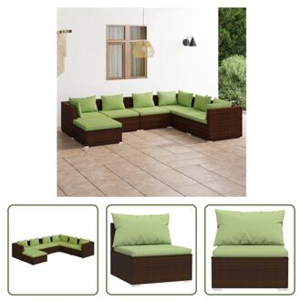 Poly Rattan Tuinset - Modulair - Bruin - 70x70x60.5 cm - Waterbestendig PE-rattan - Comfortabele