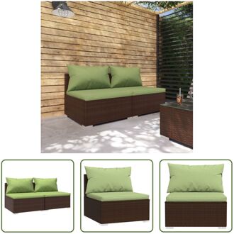 Poly Rattan Tuinset - Modulair Design - Waterbestendig - Stevig Frame - Comfortabele Kussens Bruin