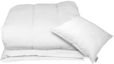 Polydaun Leen Bakker - Polydaun Enkel Kinderdekbed Micky Incl. Hoofdkussen - Middelwarm - 120x150 Cm - Katoen/Polyester - Wit