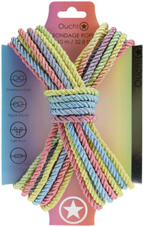 Polyester Bondage Touw - 10 m - Multicolor Pastel