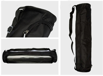Polyester Foldable Yoga Mat Bag Waterproof Storage Side Opening Zip Pocket Black Portable Multifunctional Bags