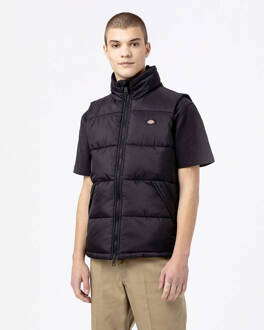 Polyester Gilet met hoge kraag en zijzakken Dickies , Black , Heren - L,M,S