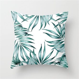Polyester Groene Bladeren Kussensloop Cover Sofa Taille Kussenhoes Home Decor 1