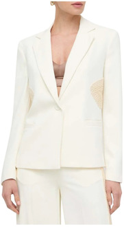 Polyester jas met borduurdetail Twinset , Beige , Dames - M,S