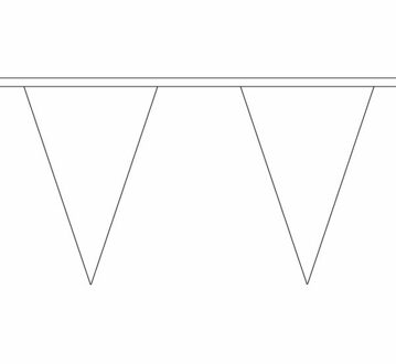 Polyester vlaggenlijnen wit 5 meter van stof