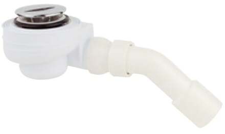 Polypropyleen douche- en badafvoer 50 mm, chroom, 1 1/2" x 40/50 mm, met deksel 70 mm - 98811318