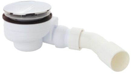 Polypropyleen douche- en badafvoer 90 mm, chroom, 1 1/2" x 40/50 mm, met deksel 110 mm - 98811218