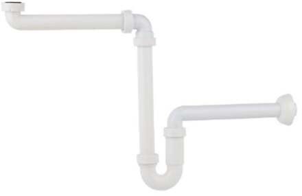 Polypropyleen ruimtebesparende sifon voor wastafel, 1 1/4" x 32 mm - 98833518