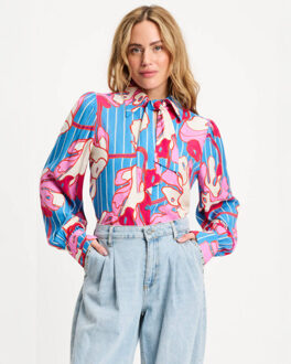 POM Amsterdam Blouse lange mouw sp9500 - maat 36 Roze