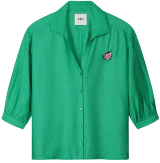 POM Amsterdam blouses groen Pom Amsterdam , Green , Dames - Xl,L,M
