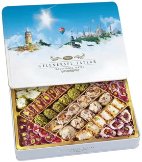 pomegranate pistachio rose petal walnut mix turkish delight hand made delicious fresh made in Turkey