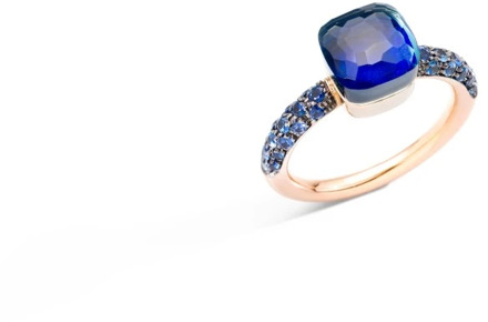 Pomellato Blauwe London Topaas en Blauwe Saffier Ring Pomellato , Blue , Dames - 55 MM