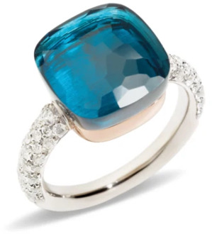 Pomellato Blauwe Topaas Roségouden Ring Pomellato , Blue , Dames - 54 Mm,53 MM