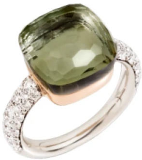Pomellato Prasioliet Diamant Gouden Ring Pomellato , Gray , Dames - 55 MM