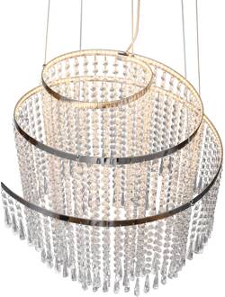 Pomp LED hanglamp, Ø 48 cm, chroom, acryl/metaal, CCT chroom, helder