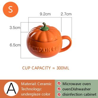 Pompoen Cup Keramische Water Cup Met Deksel Vrouwelijke Leuke Mok Grote Capaciteit Huishoudelijke Koffiekopje Melk Ontbijt Cup 1