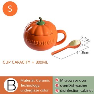 Pompoen Cup Keramische Water Cup Met Deksel Vrouwelijke Leuke Mok Grote Capaciteit Huishoudelijke Koffiekopje Melk Ontbijt Cup 2