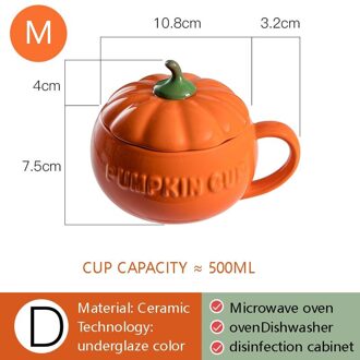 Pompoen Cup Keramische Water Cup Met Deksel Vrouwelijke Leuke Mok Grote Capaciteit Huishoudelijke Koffiekopje Melk Ontbijt Cup 4