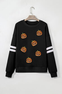 Pompoen Graphic Sweatshirt Zwart
