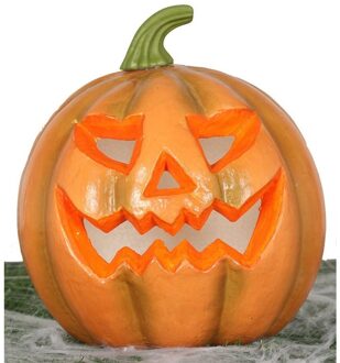 Pompoen met licht Halloween decoratie - Dia 24 cm - Horror themafeest versiering - Verlichting