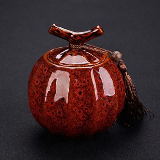Pompoen Stijl Thee Pot Keramische Thee Vat Zwarte Thee Verzegelde Tank Opslagtank Puer Teacaddy 5 Kleur Optioneel Onsale pompoen Trumpet 1