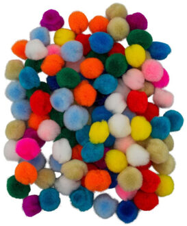 Pompons - 500x - gekleurd - 10 mm - hobby/knutsel materialen
