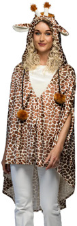 Poncho Giraffeprint Volwassenen Deluxe Multikleur - Print