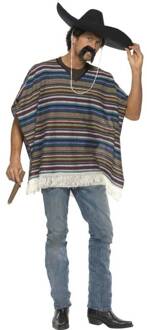 "Poncho voor heren Feestkledij - Verkleedkleding - One size"