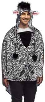 Poncho Zebraprint Volwassenen Deluxe Multikleur - Print