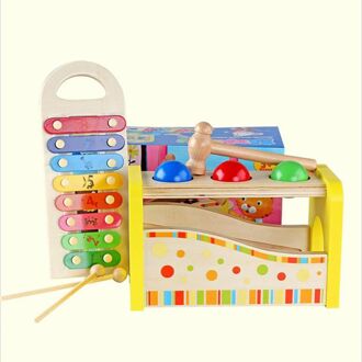 Pond & Tap Bench Met Slide Out Xylofoon-Duurzaam Houten Muzikale Beukende Speelgoed Voor Peuters, Multifunctionele En Brig