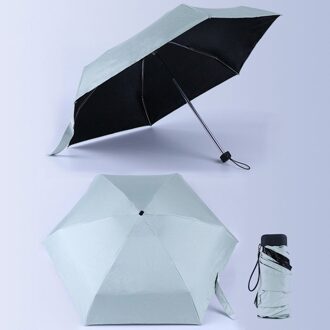 Pongee Small Folding Umbrella Anti-UV Waterproof Women Mini Pocket Parasol Girls Portable Travel UMBRELLAS Licht Groen