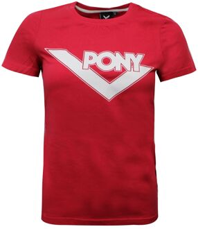 Pony T-shirt met korte mouwen voor dames Grafische top met merknaam Roze 912W2A72RM