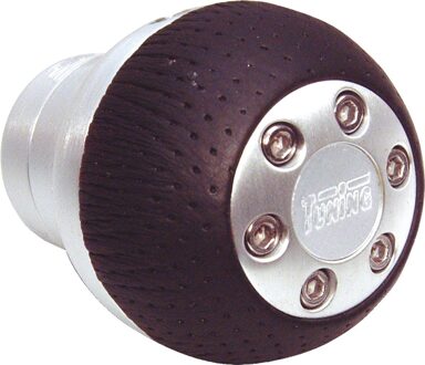 Pookknop aluminium/zwart rond